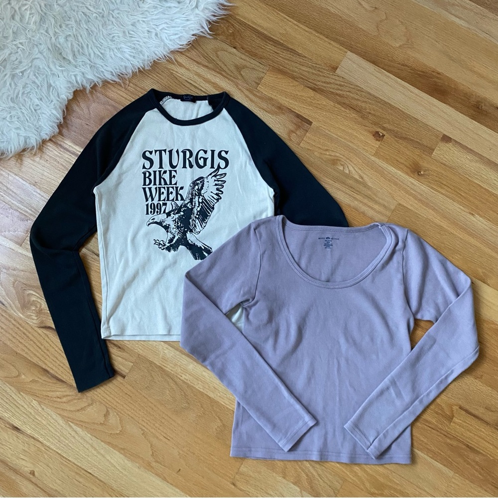 Brandy Melville John Galt Tee Shirt  Bundle Biker Graphic